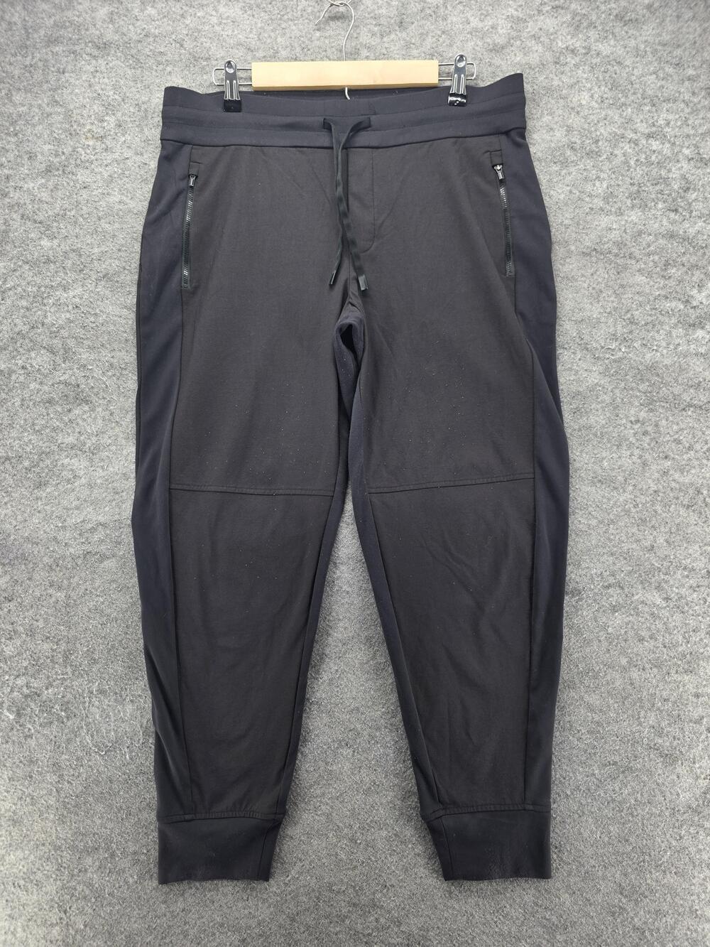 Athleta Pants Womens 12/P Black Jogger Elastic Pockets Zip Stretch 28 Inseam